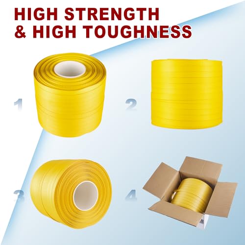 Gresdent PPSTRAP-300M-YL Heavy Duty Packaging 1/2 Inch X 1000’ Polypropylene (Pp) Strapping thumb #6