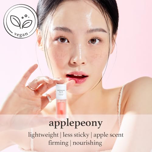 image for NOONI Korean Vegan Appleseed Lip Oil - Applepeony | Long-Lasting, Mois