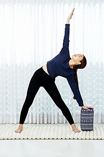 Image of Leewadee Yoga Block - Floor Cushion for Yoga Practice, Meditation Seat Cushion for Workouts Filled with Kapok