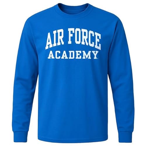 Barnesmith United States Air Force Academy USAF Falcons Long Sleeve Adult Unisex T-Shirt, Classic, Royal Blue, Large