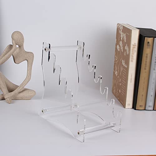 Kafenda Knife Display Stand Acrylic Knife Holder Holds Up To 6 Fixed Knives For Hunting Knife,Dagger,Pocket Knife Display（Transparent） #TOP3