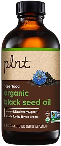 Miniatura 2 de Aceite orgánico de semilla negra "Superalimento para apoyo inmunológico y respiratorio" prensado en frío (8 onzas líquidas)