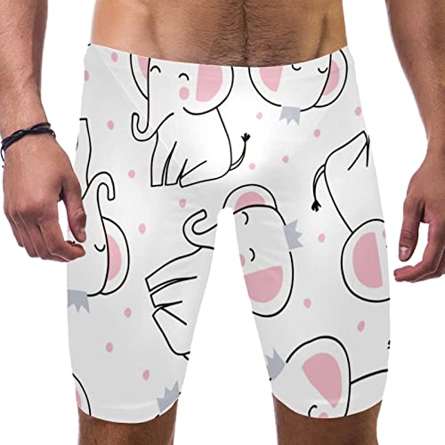 Bañador de natación tipo bóxer para hombre con estampado de elefante blanco en talla XXL
