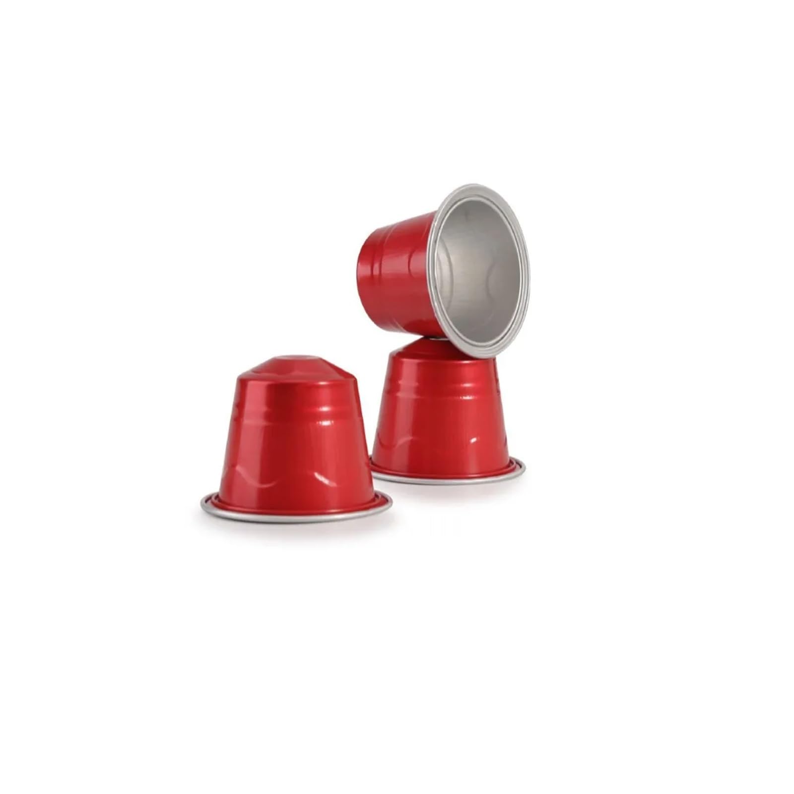 Cápsulas de papel de aluminio vacías rellenables desechables, 100 Uds., cápsulas de café compatibles con(100PCS Red)