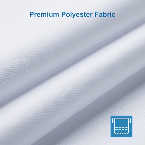 Image of Amazer Small Stall Shower Curtain Liner Washable, 48x72 Inches, Fabric Shower Liner with 2 Bottom Stones, Narrow Waterproof RV Shower Curtain Liner, 8 Grommet Holes, Hotel Quality, White