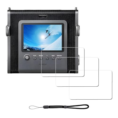iDaPro [3Pcs per Vetro Temperato per Fujifilm Instax WIDE EVO Instant Film Camera Pellicola Protettiva+[1Pcs] Cordino da mano,Vetro temperato, Durezza
