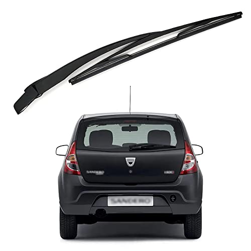 Ruolin Bras Essuie Glace Arrière et Balai Essuie Glace, Arrière de Bras d'Essuie-Glace en Caoutchouc Naturel Toutes Saisons Kit Remplacement pour Dacia San-der-o 2008 - 2012 Cover