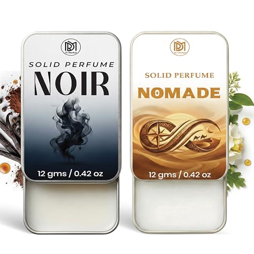 Image of Dr.Mashur Solid Perfume |Nomade&Noir Alcohol Free Wax Perfume Balm, Long Lasting | Pocket Tin 12g, Pack Of 2| Non Greasy Smooth Glide, Travel Friendly Men And Women