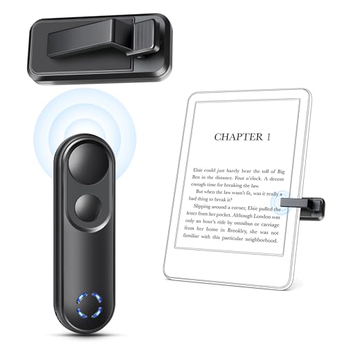 Smanu RF Remote Control Page Turner for Kindle Paperwhite Oasis Scribe Kobo,Clicker Page Turner Kindle Accessories for iPhone,iPad, Android Tablets Reading Novels,Camera Video Record&Shutter Selfie