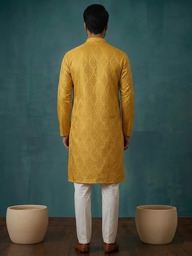 Image of SOJANYA (Since 1958 Men's Silk Blend Designer Long Kurta