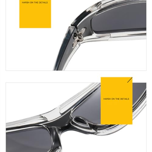 Lunettes de soleil punk légères anti-vent taille unique transparentes - 4