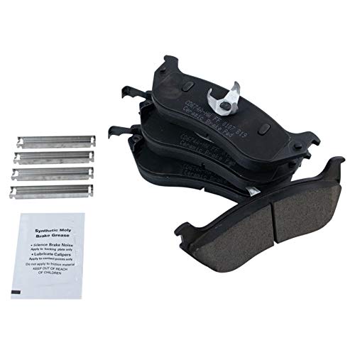 Image of TRQ Rear Brake Pad and Rotor Set Ceramic Parking Brake Shoe Compatible with 1996-2002 Ford Crown Victoria Lincoln Town Car Mercury Grand Marquis