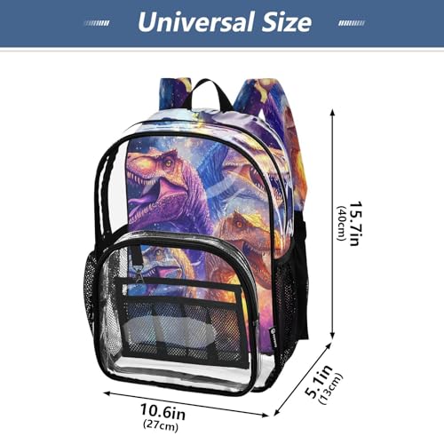 PVC Colorful Dinosaur Cloud Boys Girls School See Through Bag Clear Transparent Waterproof Backpack4