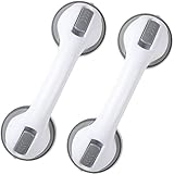 2 Pack Grab Bars for Shower 12Inch Shower Handle with Strong Hold Suction Cup for Bathroom No Drilling Waterproof Handicap Grab Bars for Seniors, Elderly, Children