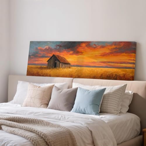 Grange rustique tableau panoramique pour habiller un grand mur vide