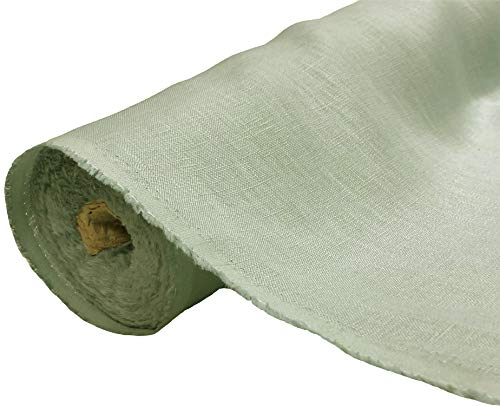 A-Express Naturel Pure 100% Tissu en lin Douce Matériel Couture Mode Sac 140 largeur - Demi Mètre 50cm x 140cm Vert d'eau