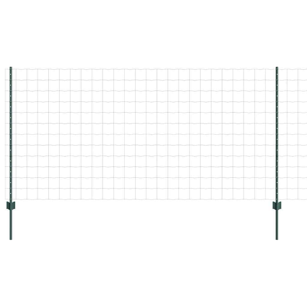 Green Steel Fence Panel Set 1.2m x 25m with Posts Outdoor Garden Privacy Screen Durable Powder-Coated UV-Resistant Boundary Fence for Terrace Patio Landscaping