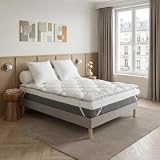DODO   Surmatelas ZenProtect 140x190 cm   100% Polyester recyclé 700g/m²   Multi Protection Contre Les allergènes   Enveloppe 100% Coton Lavable 40°C   Finition Biais Gris