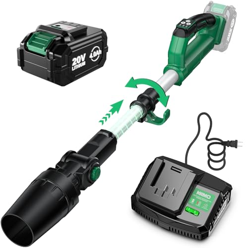Image of KIMO Cordless Leaf Blower, 310000RPM Brushless Motor, 37 Inch Adjustable Pole, 650CFM 280MPH, No 20V Battery-Bare Tools