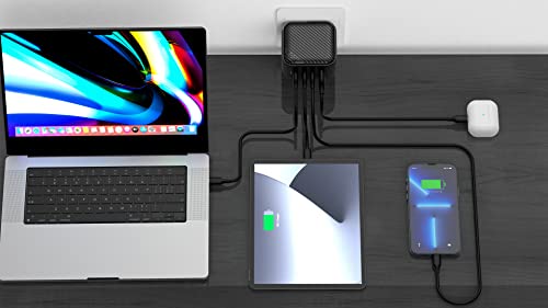 Cargador rápido Universal de viaje INVZI 100W GaN de 4 puertos para el escritorio ordenado