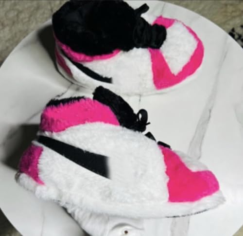 Image of Warm Furry Sneakers Slipper Comfy House Shoes Winter Plush Fuzzy Slipper Shoes For Women Men One Size Fits Most Fluffy Slides For Indoor Outdoor Bigfoot Gifts Houseshoes