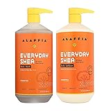 Alaffia EveryDay Shea Body Lotion and Body Wash Bundle - Normal to Very Dry Skin, Moisturizes and...