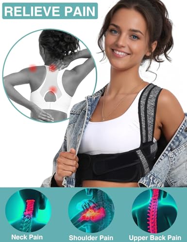 Enthra Posture Corrector for Women Men,BI-Straps Back Straightener - Bamboo Fiber Back Brace Posture Corrector - Instant Upper Back Pain Relief