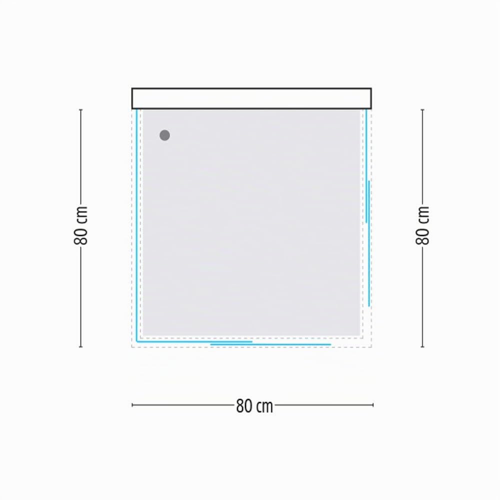 Ogomondo Box Cabina Doccia Corner 3 Lati Cristallo Temprato Serigrafato 80x80x80