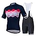 YODZ Maillots De Cyclisme pour Hommes Costume Maillot De Cyclisme pour Hommes Et Short Cycliste Rembourré en 3D Respirant Confortable À Séchage Rapide, pour Le Vélo en Plein Air,A,M