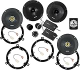 KICKER Speakers 6.75 inch for Jeep Wrangler 2007-2017 Upgrade Kit - 2 Pairs of CS Series with Adapters and Harness, Car Audio Front Dash and Rear Overhead CSS67, 46CSS674 & CSC67, 46CSC674