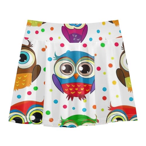 Colorful Cartoon Owls Cute Athletic Shorts for Girls Skorts Kids Tennis Skirts Navy Butterfly 3t2