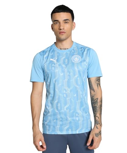 PUMA MCFC Prematch SS 777578 Classic para Hombre (Paquete de 1), Team Light Blue/White, L