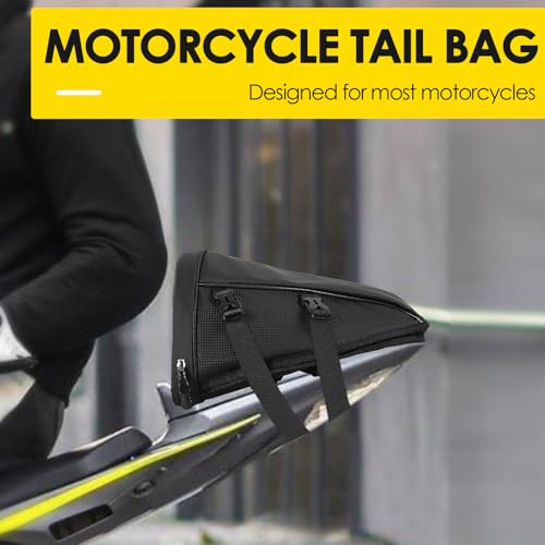 Motorcycle Tail Bag Multifunctional Waterproof Storage Saddle Bag with Straps Non Slip Base Top Motorcycle Seat Bag Sports Motorbike Rear Rack Bag - Thumbnail 3