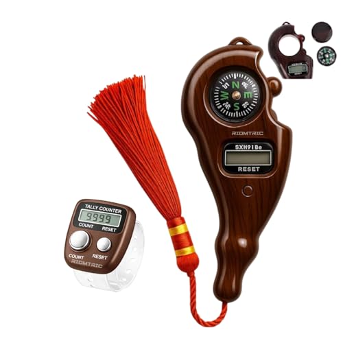 Image of Mantra Jaap Digital Tally Counter with Compass Machine 2pcs Set-1 Multi-Color | Unique Design, Portable Hand Counting, Digital Jap Mala Combo