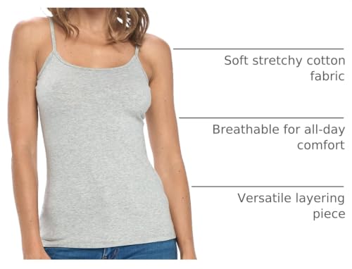 Image of Natural Uniforms Women's Camisole Tank Top-Breathable Cotton Stretch