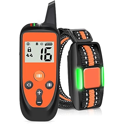 Dog Training Collar with Remote, Sound & Vibration Training Modes, with Safety Lock & Flashing Light, USB Rechargeable IP67 Waterproof, Over 1000FT Remote Range, Remote Anti Bark Collar for All Dogs Cover