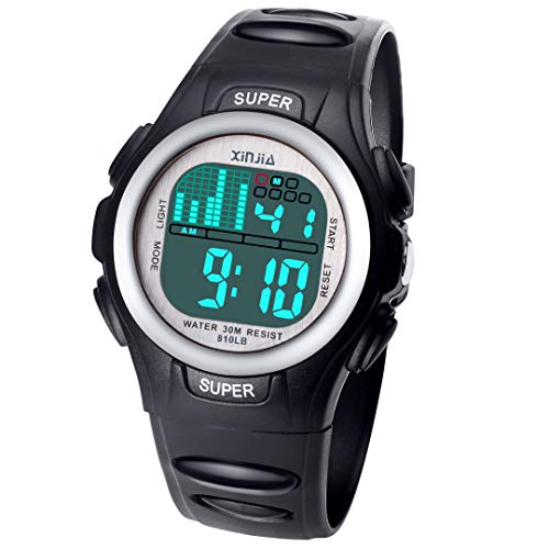 Reloj Digital para niños y niñas, Resistente al Agua, Reloj de Pulsera Digital con Despertador, cronómetro, Fecha, Semana y Calendario
