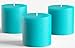 Set of 3 Turquoise Pillar Candles 3" x 3" Unscented Rustic for Wedding Home Decoration Restaurants Spa Church Candles Smokeless and Dripless