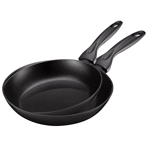 Kuhn Rikon Juego de sartenes Cucina 24 y 28cm, Aluminio, Negro, 28 cm