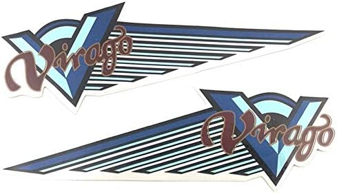 Fuel Gas Tank Emblem Badge Decals Side Stickers for Yamaha Virago XV125 XV250 XV400 XV500 XV535 XV700 XV750 XV920 XV1000 XV1100 (Blue)
