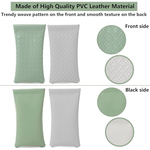 Image of 2 PCS Glasses Case, Hidden Squeeze Top Sunglasses Case, Soft Leather Eyeglass Case Portable Glasses Pouch for Women Men
