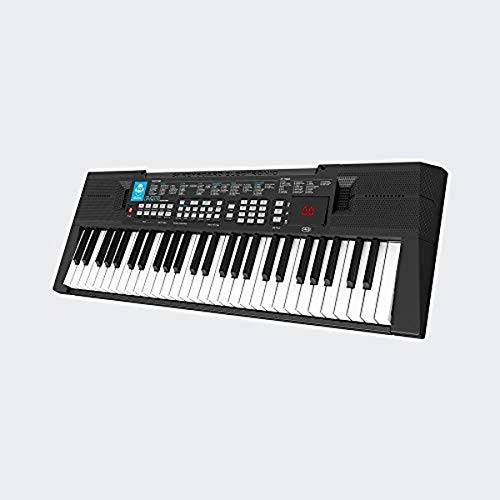 54 Keys Portable Electronic Keyboard - Built-in Speakers with USB-MP3 Player and Remix Function, 27 Tones and 83 Rhythms, Digital Display for Tones/Styles & DC9V/Earphone/Mic/USB Jacks - iDance G-200