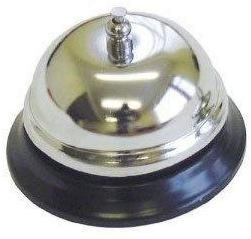 Concept4u Traditional Stainless Steel Desktop Reception Desk Service Bell idel for Ringing Service Bell Hand Servant Service Butler Reception Waiter Shop Counter Drama Play Game by Concept4u Cover