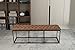 HomePop Faux Leather Button Tufted Decorative Bench with Metal Base, Brown
