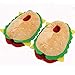 Belle Maison Pantoufles Pantoufles De Sol en Coton Chaud Doux Femmes De Noël Hamburger Pantoufles Chaudes Dessin Animé Taille Unique 35-41