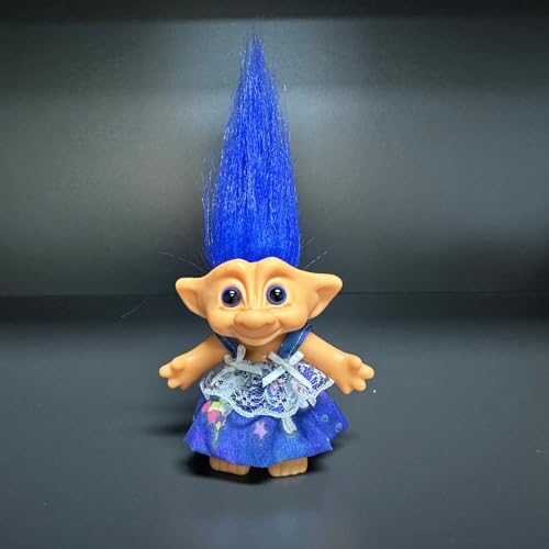 Vintage Troll Dolls, Retro Vintage Doll Chromatic Adorable for Collections, School Project, Arts and Crafts, Party Favors- 7.5" Tall(Include The Length of Hair) (Dark Blue) by Yintlilocn - Image 6