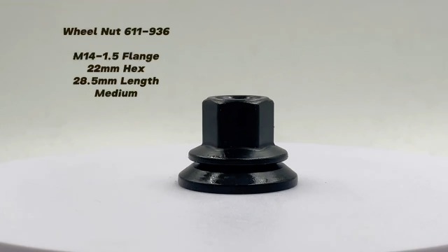 Image of 611-936 6509424AA Wheel Nut Fit for Dodge Ram 3500 4000 4500 5500 2012-2022, M14-1.5 Flange - 22mm Hex, 28.5mm Length, Medium, Pack of 10pcs