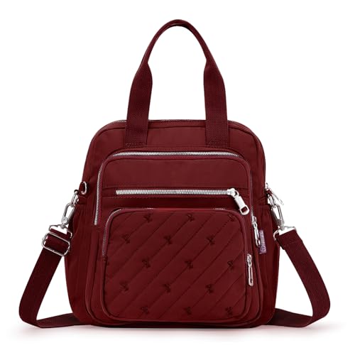 HUA ANGEL Eleganz Handtasche Damen UmhäNgetasche Mittelgroß Mit Mehreren FäCher FüR Handy Und GeldböRse Anti-Diebstahl Rucksack Damen Crossbody Für Sport Arbeit Einkaufen Reisen