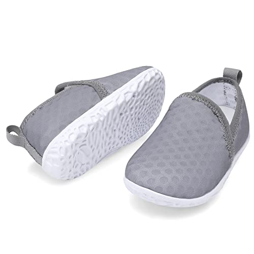 Toddler Slippers Boy Girl Lightweight Loafers Non Slip Mesh Shoes For Toddlers Water Swim Shoes Quick-Dry Beach Aqua Socks Grey Size 7 #TOP5