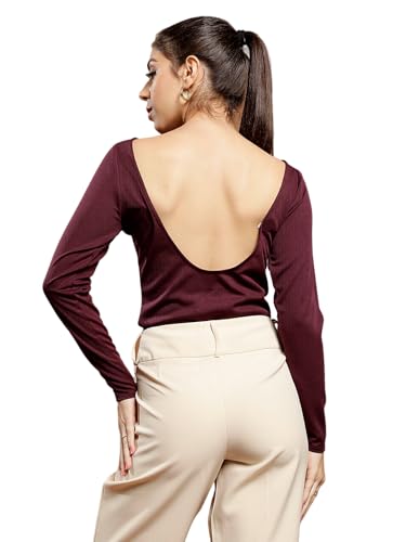 Image of ATHENA LIFESTYLE Purple Regular Sleeves Solid Casual Top